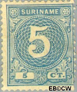 Suriname SU 20 1890 Drukwerkzegel Gebruikt 5