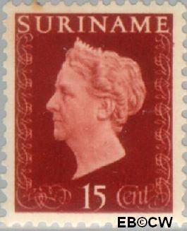 Suriname SU 262 1948 Koningin Wilhelmina Gebruikt 15