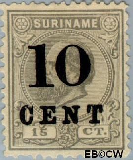 Suriname SU 30 1898 Hulpuitgifte Gebruikt 10 op 15