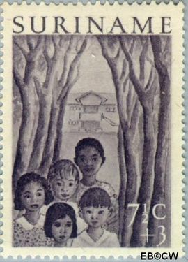Suriname SU 312 1954 Jeugdwerk Gebruikt 7½+3