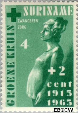 Suriname SU 420 1965 Groene Kruis Gebruikt 4+2