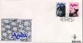 Aruba AR E34 1991 Handenarbeid FDC zonder adres