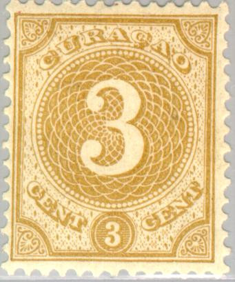 Curaçao CU -16 1889 Drukwerkzegel 3 Gebruikt