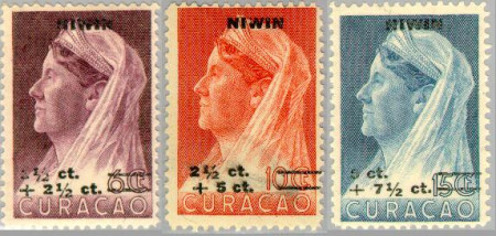 Curaçao CU 182#184 1947 Stichting N.I.W.I.N. Ongebruikt
