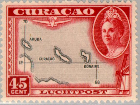 Curaçao CU LP33 1942 Luchtrecht 45 Gebruikt