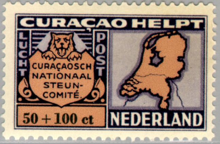 Curaçao CU LP60 1946 Curaçao helpt Nederland 50+100 Gebruikt