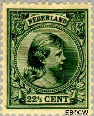 Nederland NL 0041 1891 Koningin Wilhelmina- 'Hangend haar' Postfris 22 ½