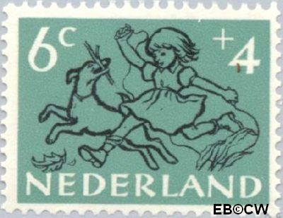 Nederland NL 0598 1952 Kind en dier Gebruikt 6+4