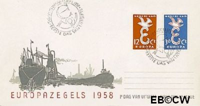 Nederland NL 0E35 1958 C.E.P.T.- Letter 'E' FDC zonder adres