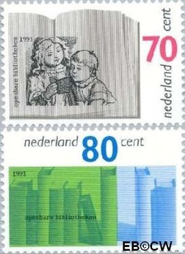 Nederland NL 1481#1482 1991 Bibliotheken Postfris