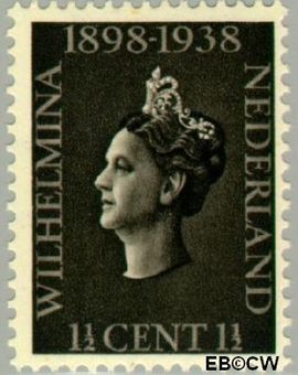 Nederland NL 310 1938 Koningin Wilhelmina- Regeringsjubileum Gebruikt 1½