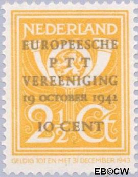 Nederland NL 404 1943 Europese P.T.T. Vereniging Gebruikt 10#2½
