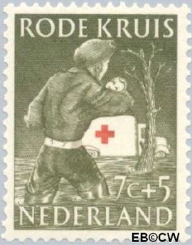 Nederland NL 609 1953 Rode Kruis Gebruikt 7+5