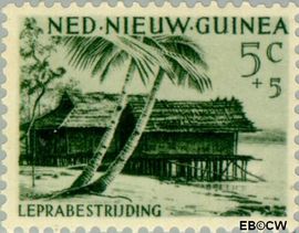 Nieuw-Guinea NG 41 1957 Leprabestrijding Gebruikt 5+5