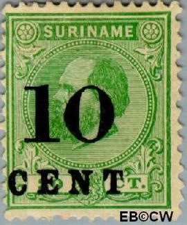 Suriname SU 31 1898 Hulpuitgifte Gebruikt 10 op 20