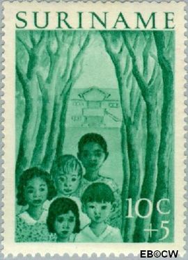 Suriname SU 313 1954 Jeugdwerk Gebruikt 10+5
