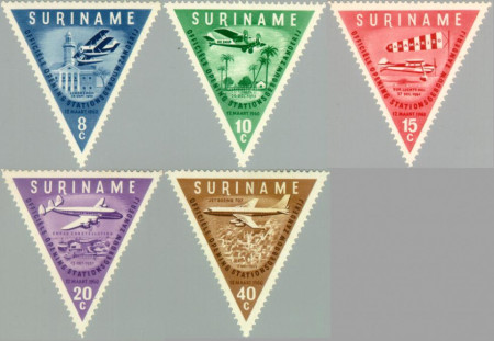 Suriname SU 340#344 1960 Opening luchthaven Zanderij Postfris
