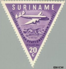 Suriname SU 343 1960 Opening luchthaven Zanderij Gebruikt 20