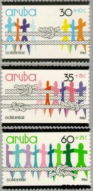 Aruba AR 13#15 1986 Solidariteit Postfris