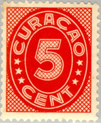 Curaçao CU 125 1936 Type 'Vossen' 5 Ongebruikt