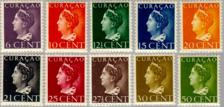 Curaçao CU 168#177 1947 Type 'Konijnenburg' Ongebruikt