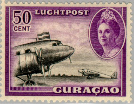 Curaçao CU LP34 1942 Luchtrecht 50 Gebruikt