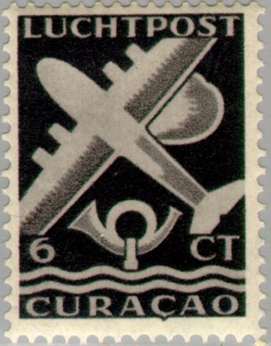 Curaçao CU LP69 1947 Luchtrecht 6 Gebruikt