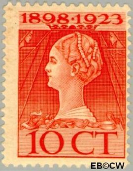 Nederland NL 124 1923 Koningin Wilhelmina- Regeringsjubileum Gebruikt 10