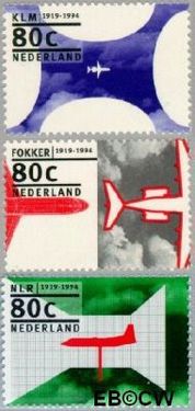 Nederland NL 1605#1607 1994 Luchtvaartjubilea Postfris
