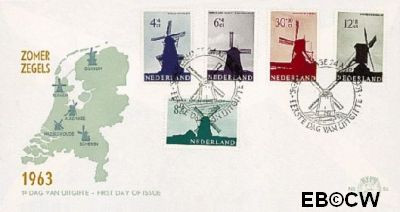 Nederland NL E056 1963 Molens FDC zonder adres