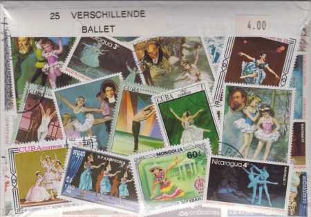 Postzegelpakket, 25 verschillende Ballet