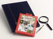 Postzegelpakket olympiade (100) incl. insteekboek, pincet en loupe