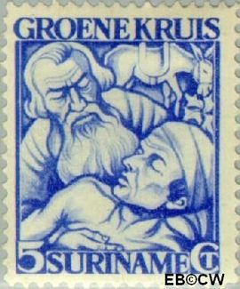 Suriname SU 143 1929 Groene Kruis Gebruikt 5+3