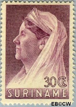 Suriname SU 173 1936 Wilhelmina met sluier Gebruikt 30