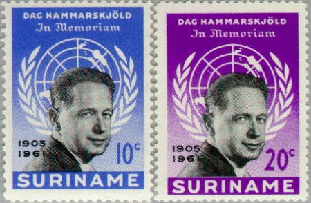 Suriname SU 376#377 1962 Dag Hammarskjold Postfris