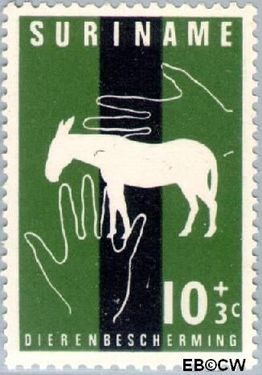 Suriname SU 392 1962 Dierenbescherming Gebruikt 10+3
