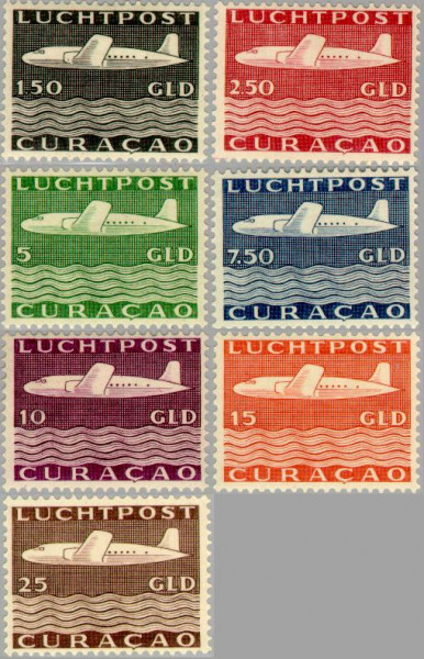 Curaçao CU LP82#LP88 1947 Luchtrecht Gebruikt