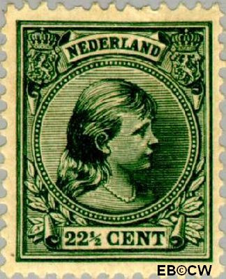 Nederland NL 0041 1891 Koningin Wilhelmina- 'Hangend haar' Gebruikt 22½