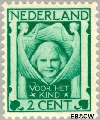 Nederland NL 0141 1924 Kinderkopje tussen engelen Gebruikt 2+2