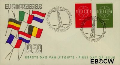 Nederland NL 0E39 1959 C.E.P.T.- Ketting FDC zonder adres