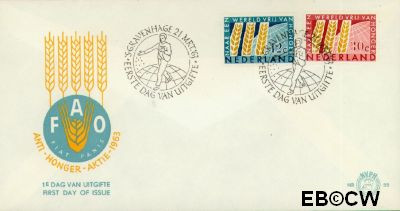Nederland NL 0E55 1963 Anti-honger campagne U.N.O. FDC zonder adres