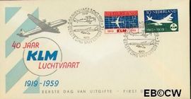 Nederland NL E40 1959 K.L.M. FDC zonder adres