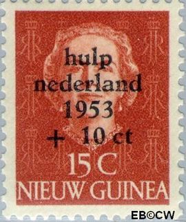 Nieuw-Guinea NG 23 1954 Watersnood Gebruikt 15+10