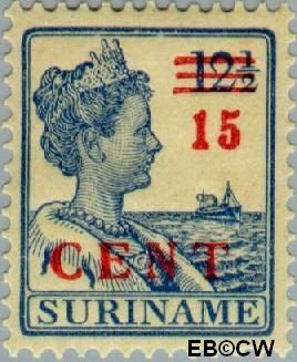 Suriname SU 113 1925 Hulpuitgifte Gebruikt 15 op 12½