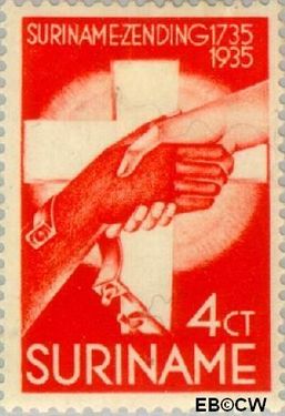 Suriname SU 154 1935 Zendingswerk Gebruikt 4+2