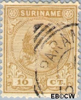 Suriname SU 23 1892 Hangend haar Gebruikt 10