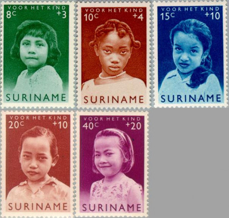 Suriname SU 398#402 1963 Surinaamse kinderen Postfris