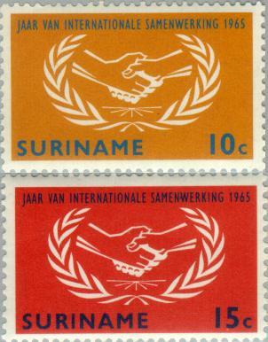 Suriname SU 425#426 1965 Internationaal Samenwerkingsjaar Postfris