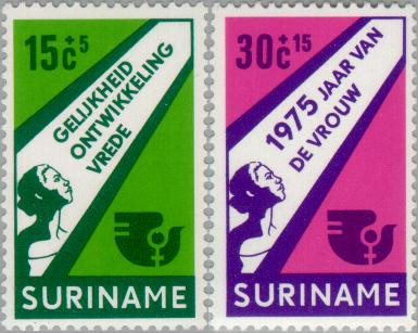 Suriname SU 644#645 1975 Internationaal Jaar van de Vrouw Postfris