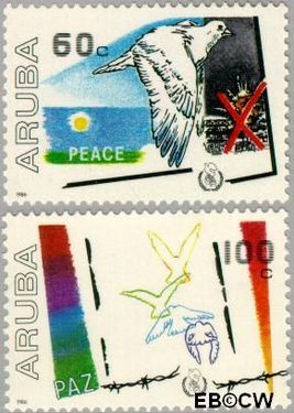 Aruba AR 16#17 1986 Internationaal Jaar van de Vrede Postfris